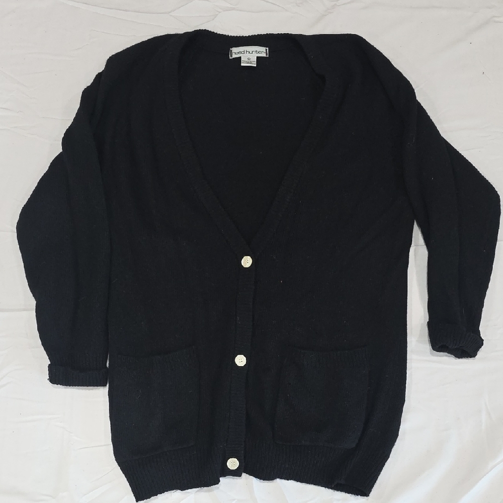 Hunter Men's Black Cardigan Sweater